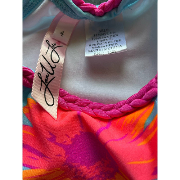 Love U LOTS NWT DAISY TANKINI WITH UPF 50+ AQUA AND PINK SET FOR GIRLS SIZE 4 - Picture 6 of 9